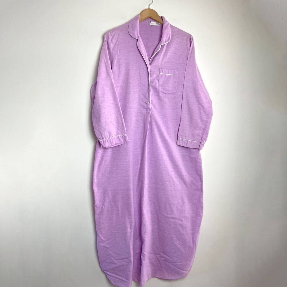 Vintage Jockey Pajama Sleep Shirt‎ Housedress Large Cotton Minimalist Grannycore